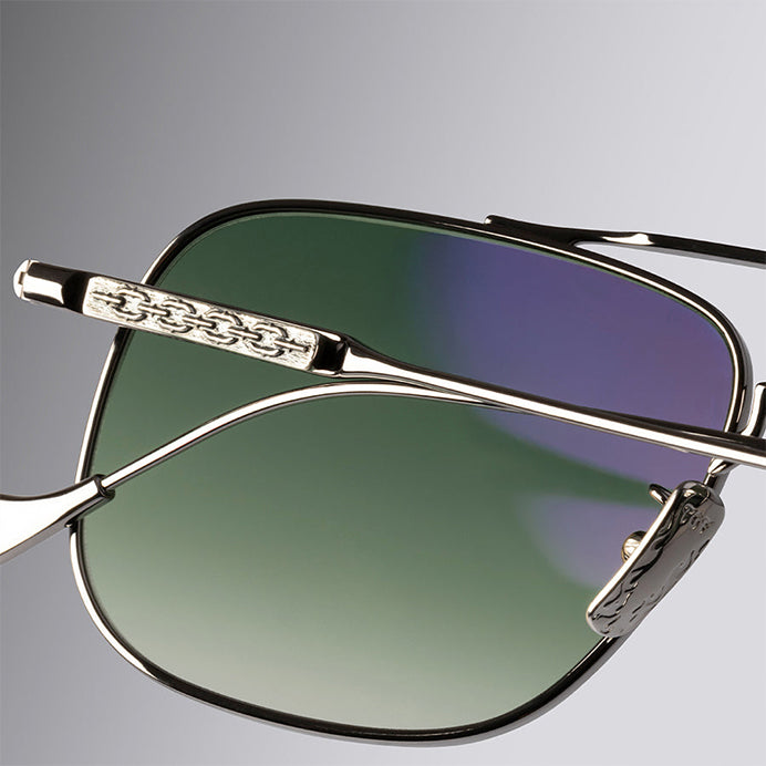 The Great Frog Richards Gunmetal Rectangle Sunglasses
