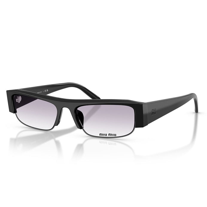Miu Miu MUB07S 16K04O black rectangle sunglasses with dark grey gradient lenses – view 2