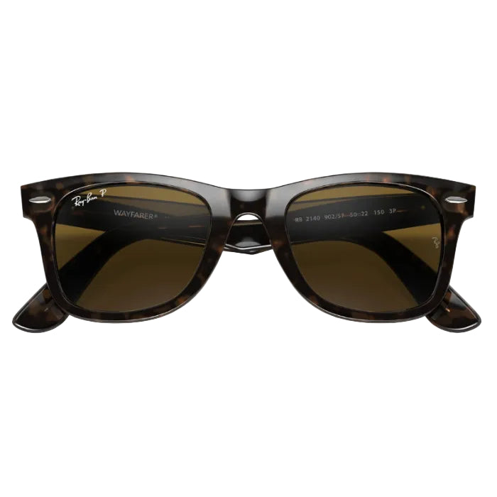 Black sunglasses with brown lenses on a white background