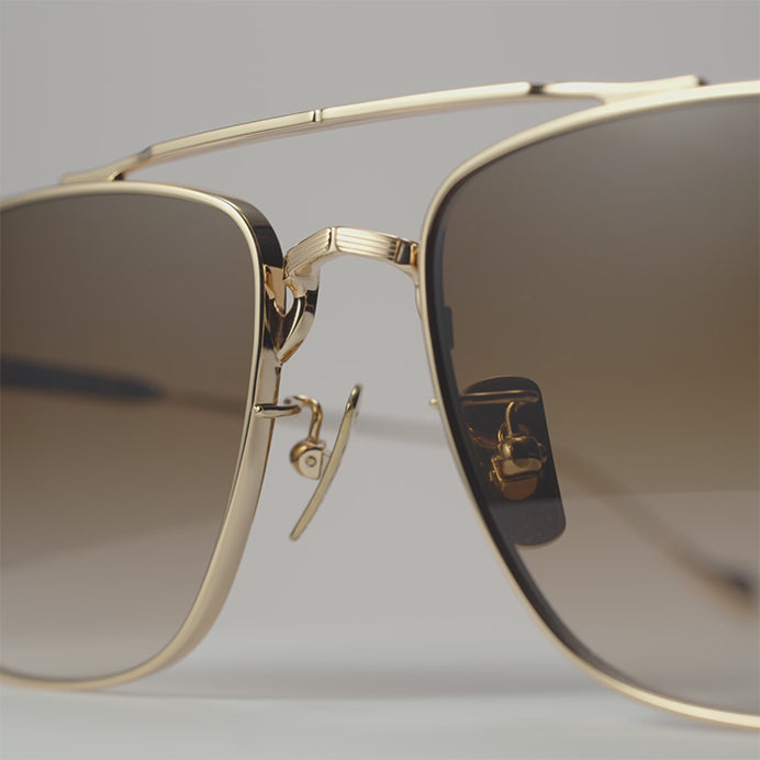 The Great Frog Richards Gold Rectangle Sunglasses