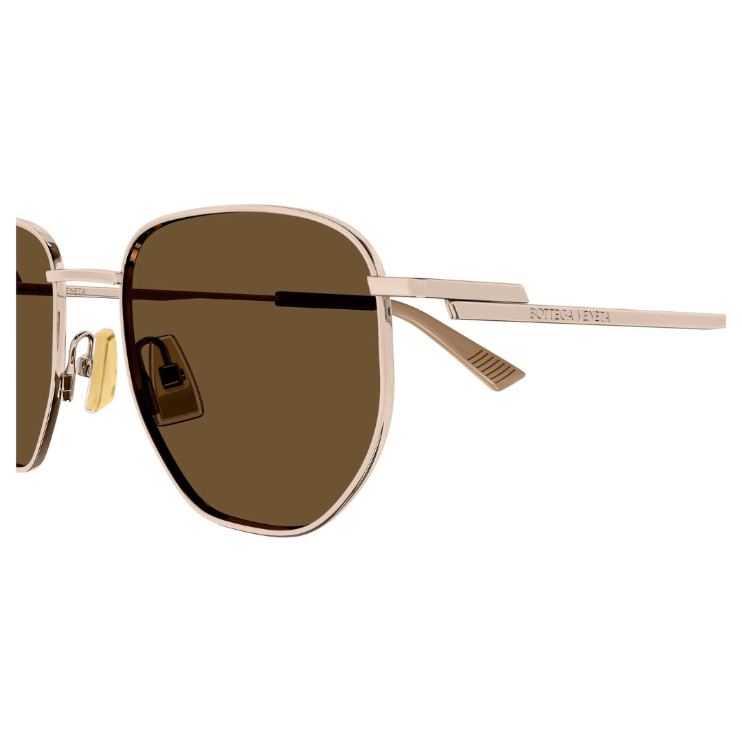 Bottega Veneta BV1301S 002 Round Pantos Sunglasses Gold Metal Frame Brown Lens