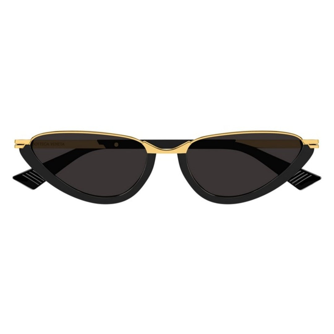 Bottega Veneta BV1346S 001 Women Cat-Eye Sunglasses Black Acetate Frame Grey Lens