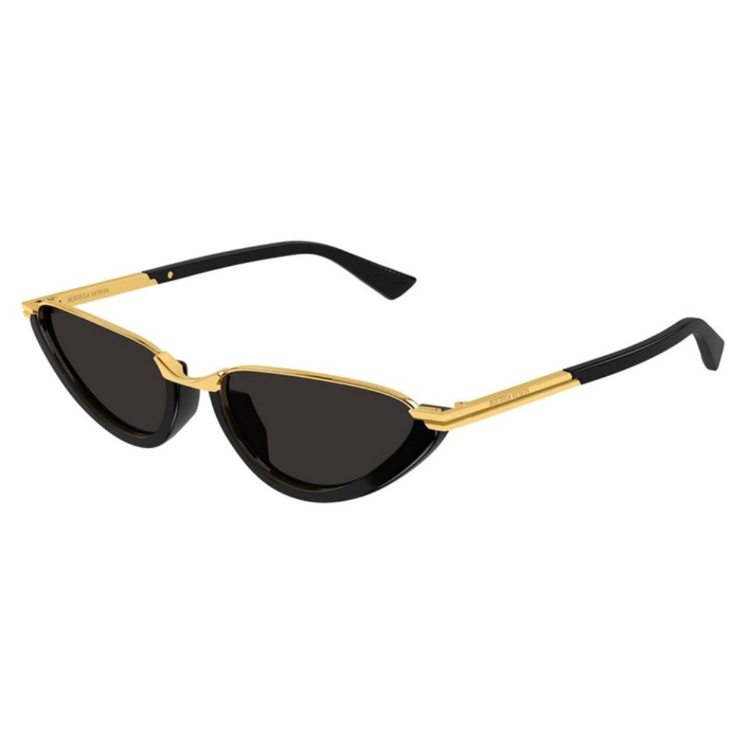 Bottega Veneta BV1346S 001 Women Cat-Eye Sunglasses Black Acetate Frame Grey Lens