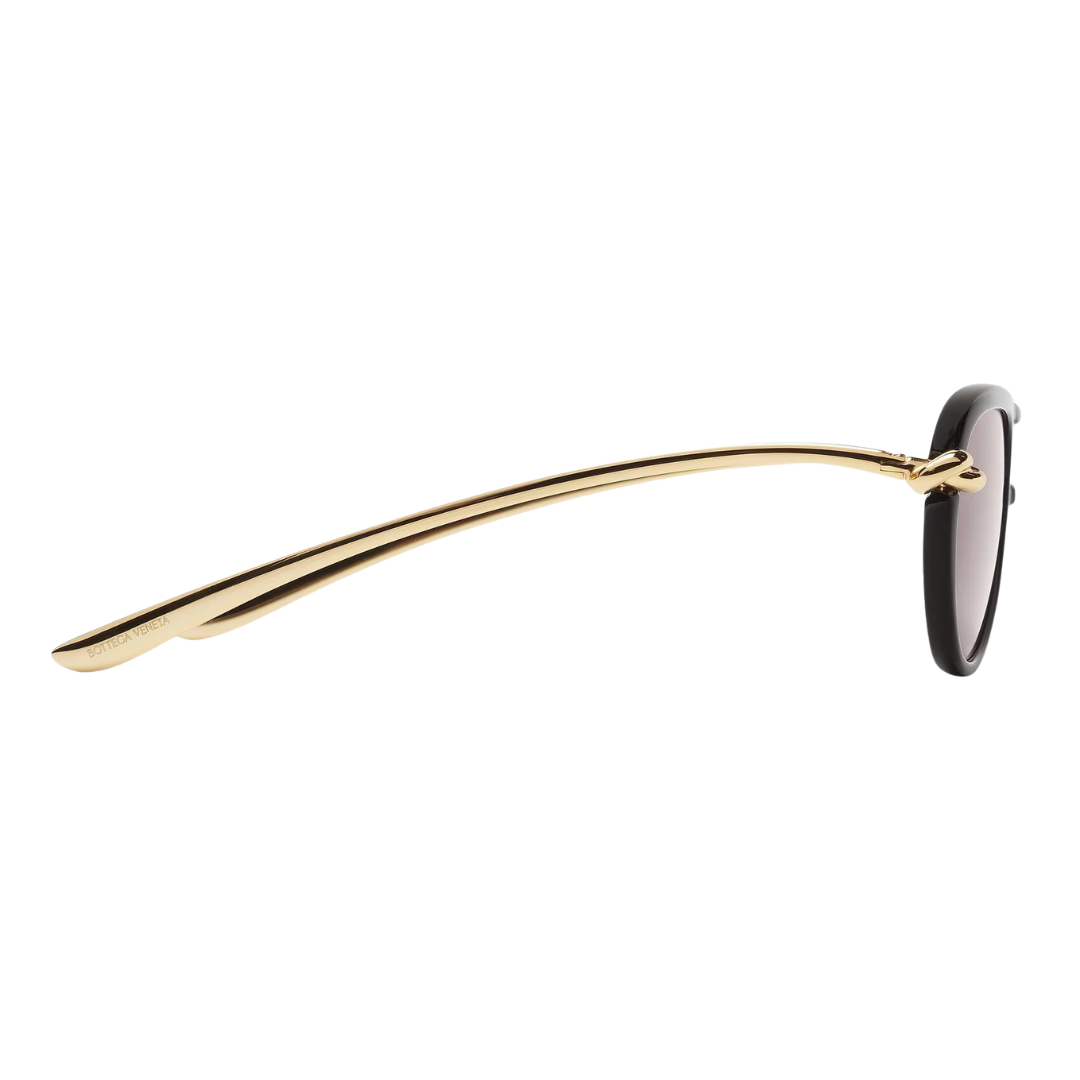 Bottega Veneta BV1418S 005 Women Aviator Sunglasses Black Frame Grey Lens