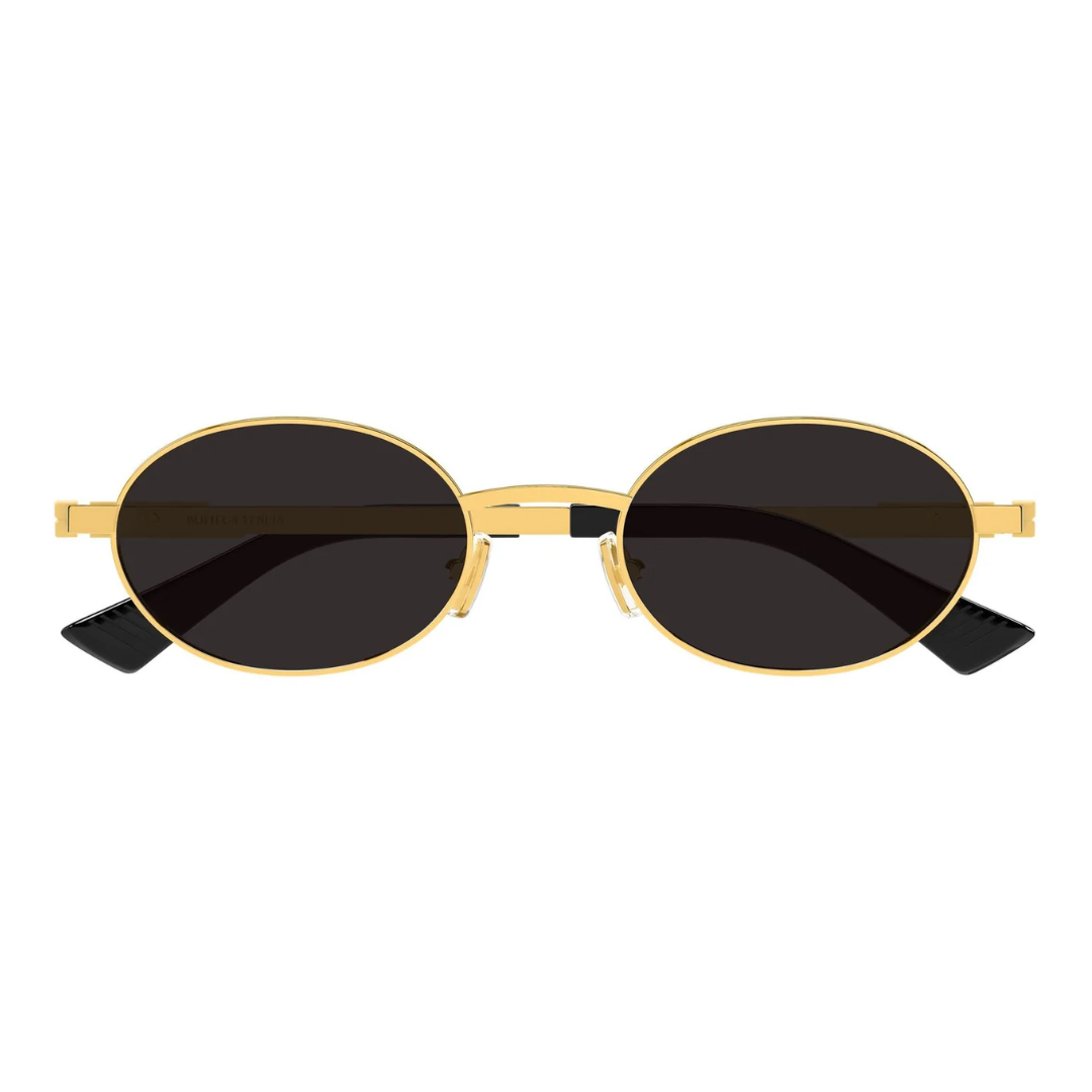 Bottega Veneta BV1470S 001 Gold Oval Sunglasses Grey Lenses Turakhia Optics