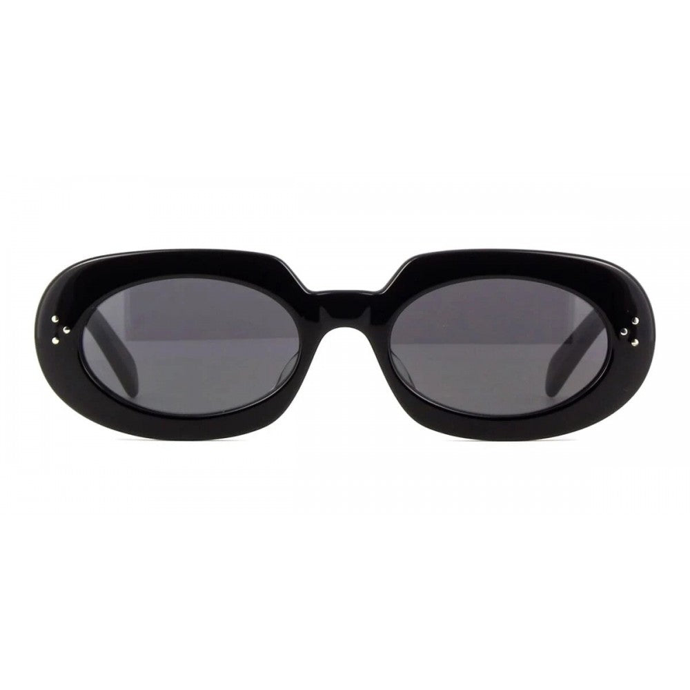 CELINE CL40276U 01A Women Cat Eye Sunglasses Black Acetate Frame Grey Lenses