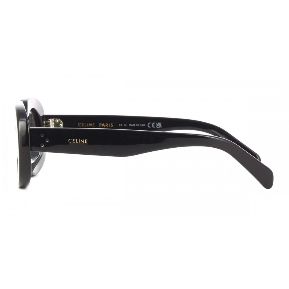CELINE CL40276U 01A Women Cat Eye Sunglasses Black Acetate Frame Grey Lenses