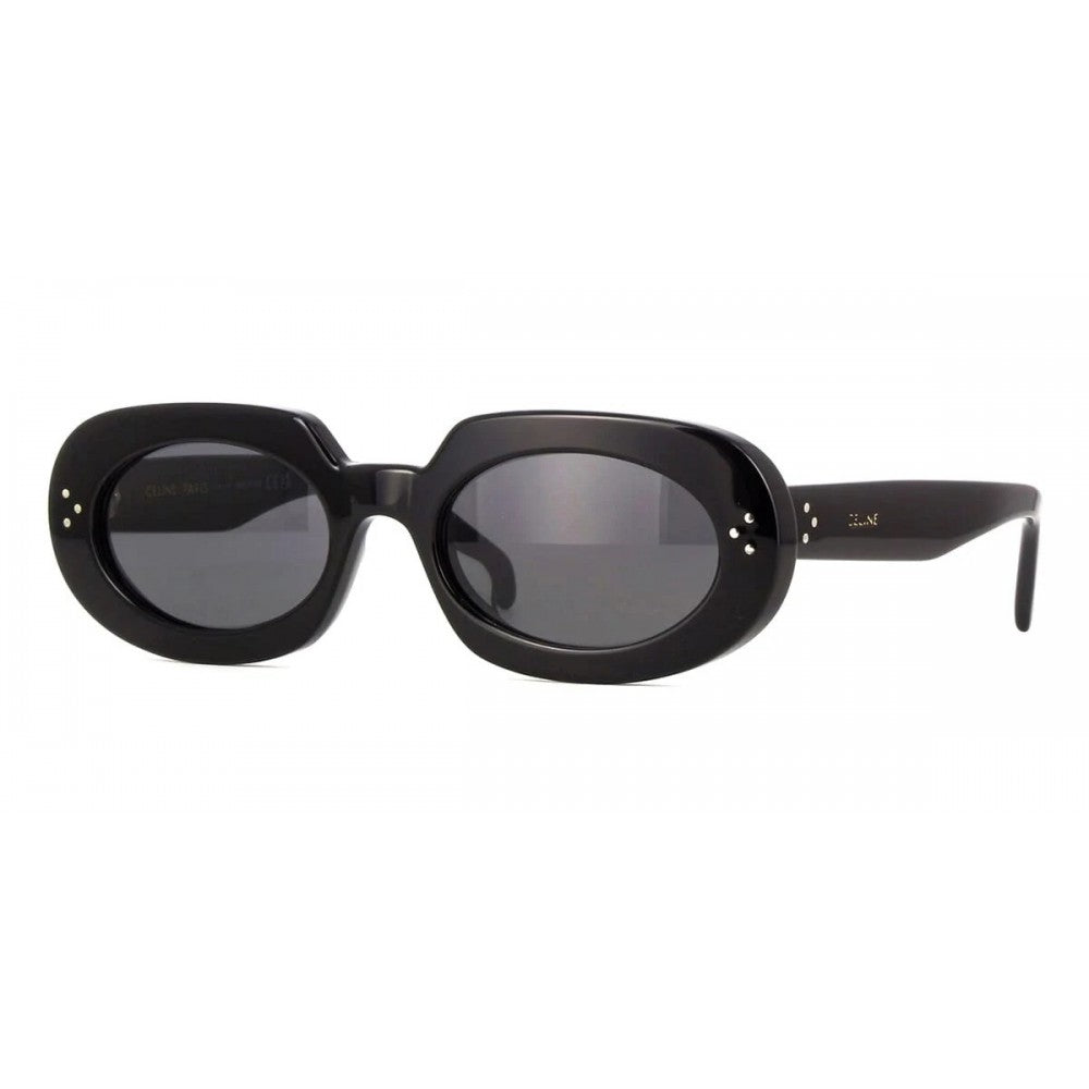 CELINE CL40276U 01A Women Cat Eye Sunglasses Black Acetate Frame Grey Lenses