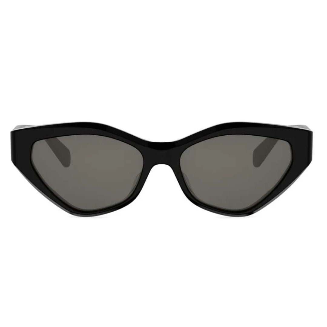 CELINE CL40323U 01A Women Oversized Square Sunglasses Black Frame Grey Lens