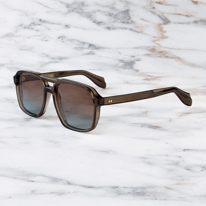 Cutler and Gross 1394 Brown Crystal Aviator Sunglasses