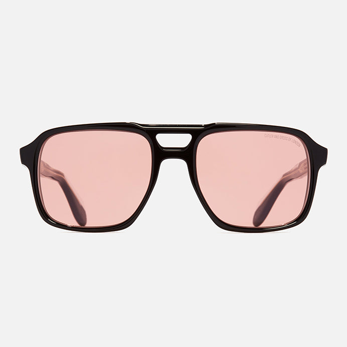 Cutler and Gross 1394 Black on Pink Aviator Sunglasses
