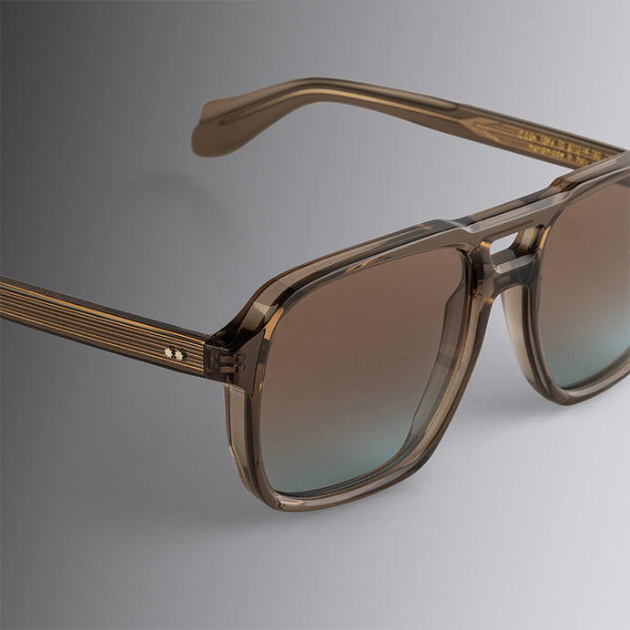 Cutler and Gross 1394 Brown Crystal Aviator Sunglasses