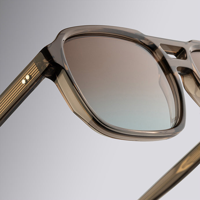 Cutler and Gross 1394 Brown Crystal Aviator Sunglasses