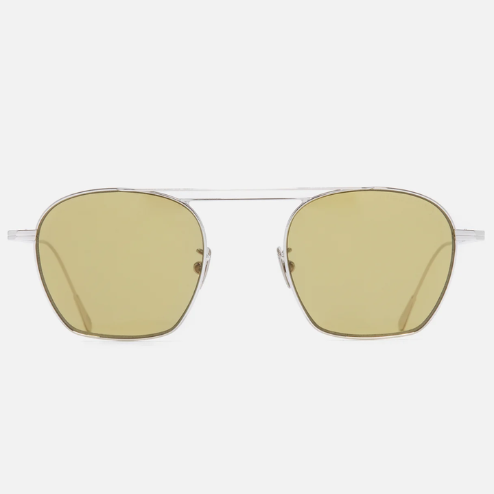 Cutler and Gross 0004 Aviator Sunglasses Gold Frame Green Grey Lenses
