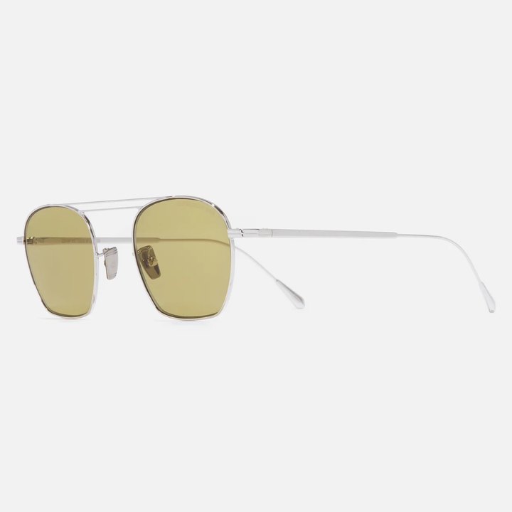 Cutler and Gross 0004 Aviator Sunglasses Gold Frame Green Grey Lenses