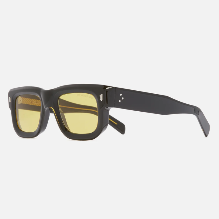 Cutler and Gross CGSN 1402 01 Square Sunglasses Black Frame Grey Lenses