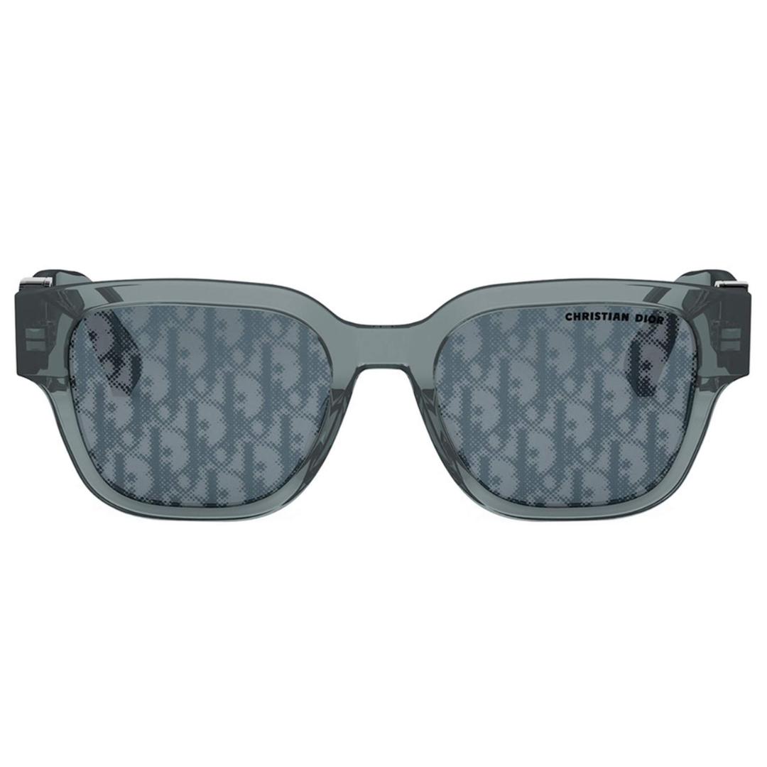 Dior Oblique S1I 30B8 Men Square Sunglasses Blue Frame Mirror Lenses