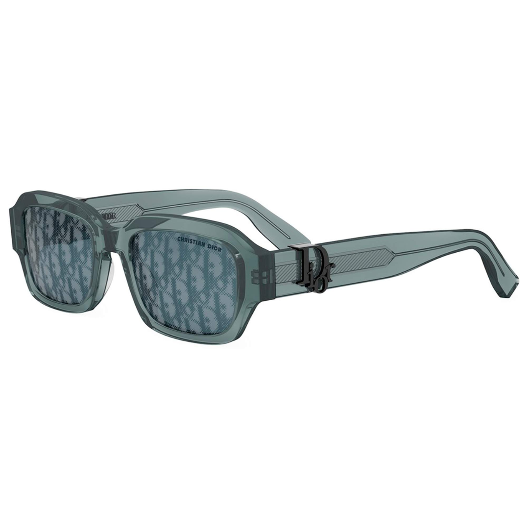 Dior Oblique S2I 30B8 Men Rectangular Sunglasses Blue Frame Mirror Lenses