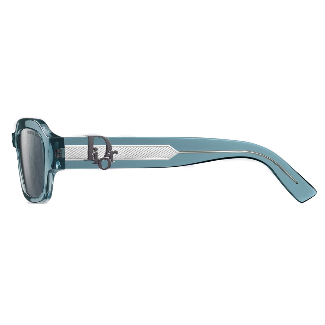 Dior Oblique S2I 30B8 Men Rectangular Sunglasses Blue Frame Mirror Lenses