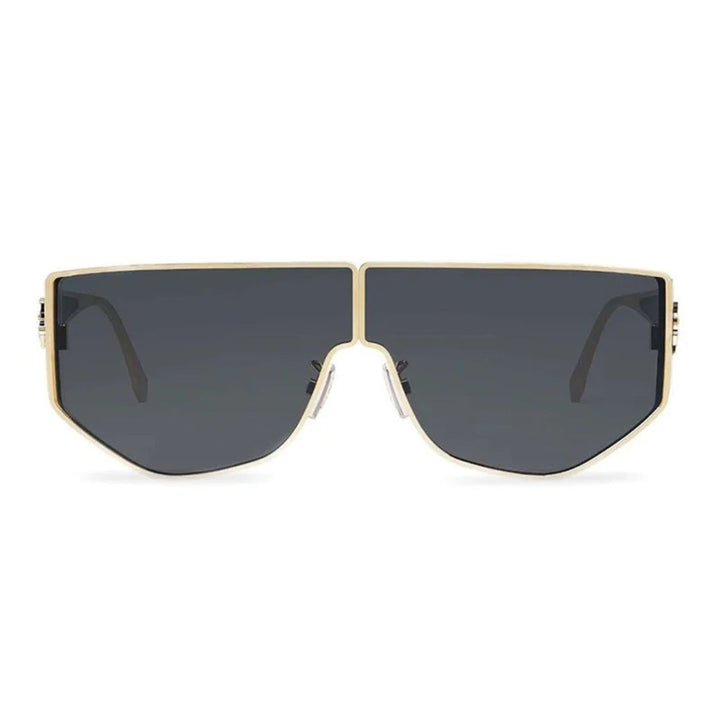 Fendi FE40051U 32A Shield Sunglasses Gold Frame Grey Lens