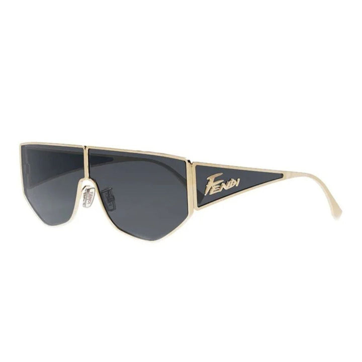 Fendi FE40051U 32A Shield Sunglasses Gold Frame Grey Lens