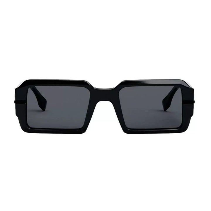 Fendi FE40073U 01A Fendigraphy Rectangular Sunglasses Black Frame Grey Lenses