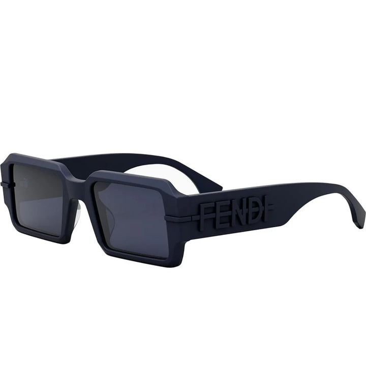 Fendi FE40073U 90V Fendigraphy Rectangular Sunglasses Navy Frame Grey Lenses