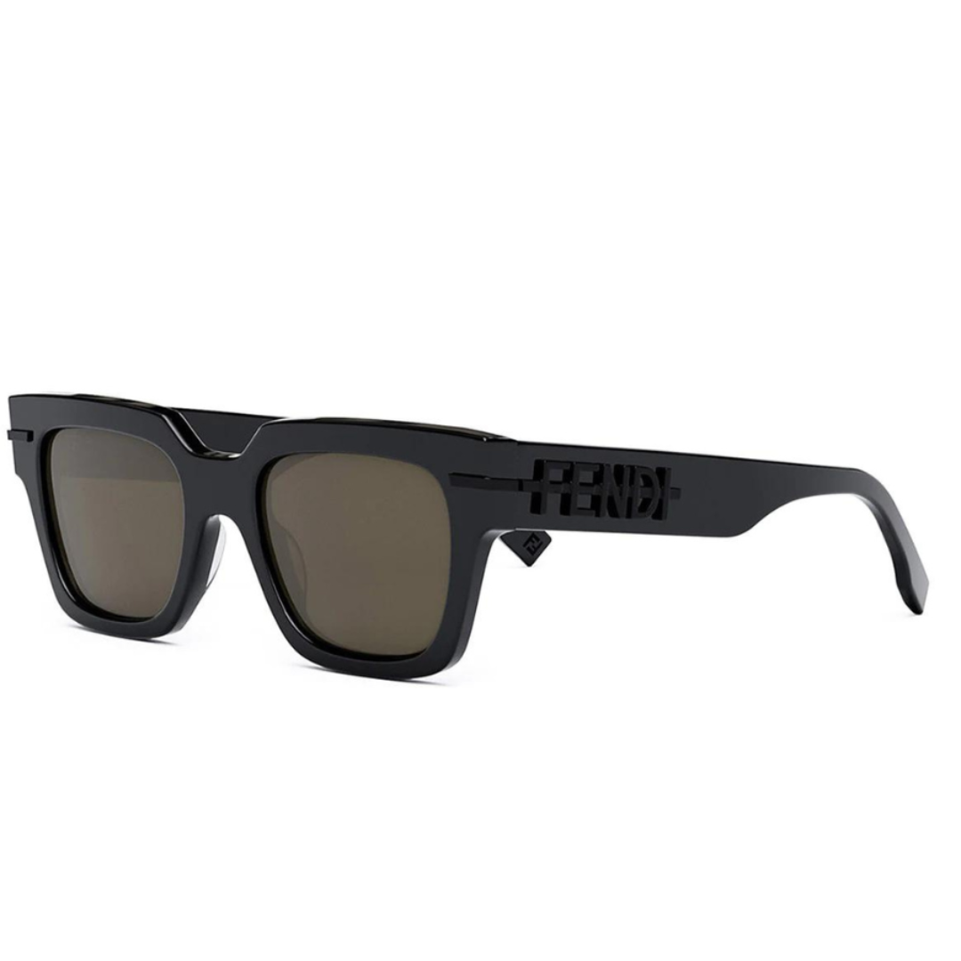 Fendi FE40078I 90J Fendigraphy Square Sunglasses Blue Frame Blue Lenses
