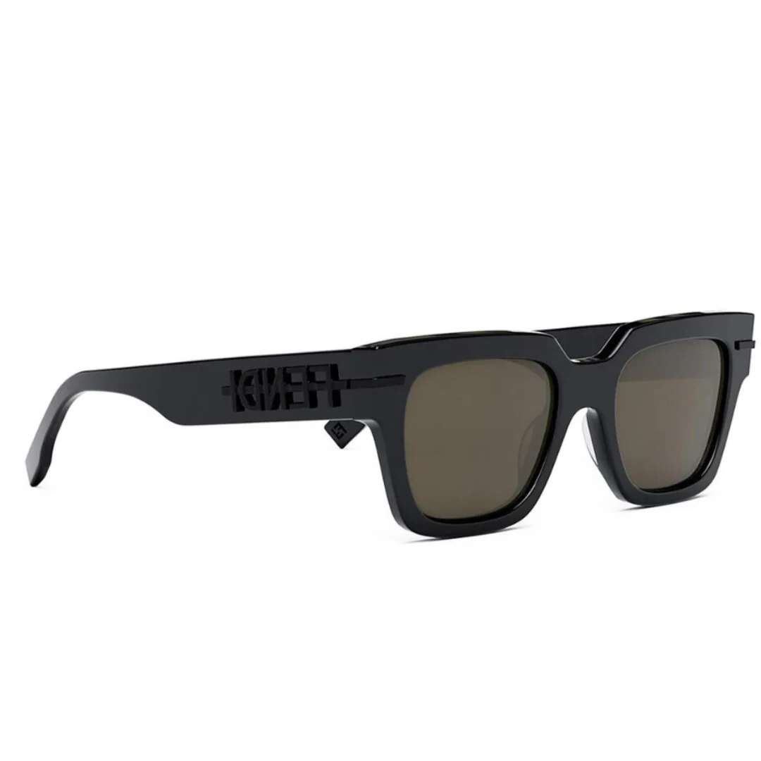 Fendi FE40078I 90J Fendigraphy Square Sunglasses Blue Frame Blue Lenses