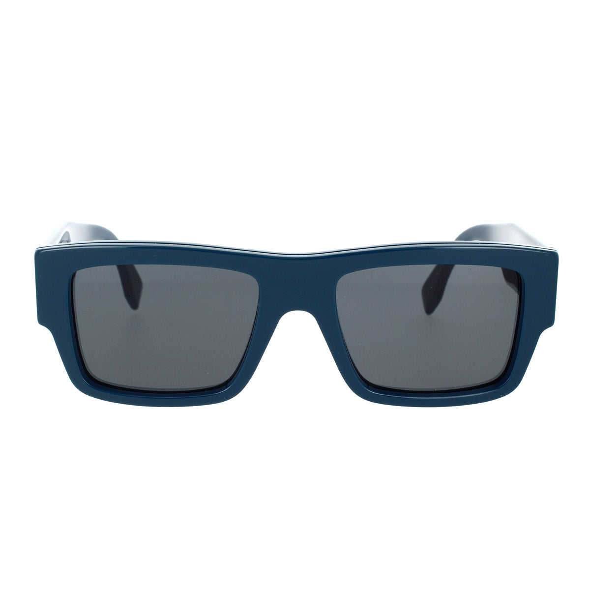 Fendi FE40118I 90V Rectangular Visor Sunglasses Blue Frame Grey Lenses