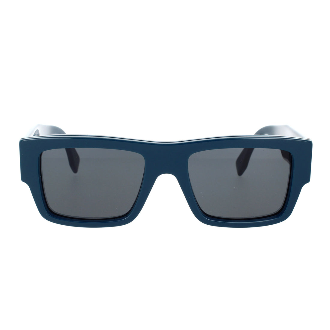 Fendi FE40118I 90V Rectangular Visor Sunglasses Blue Frame Grey Lenses