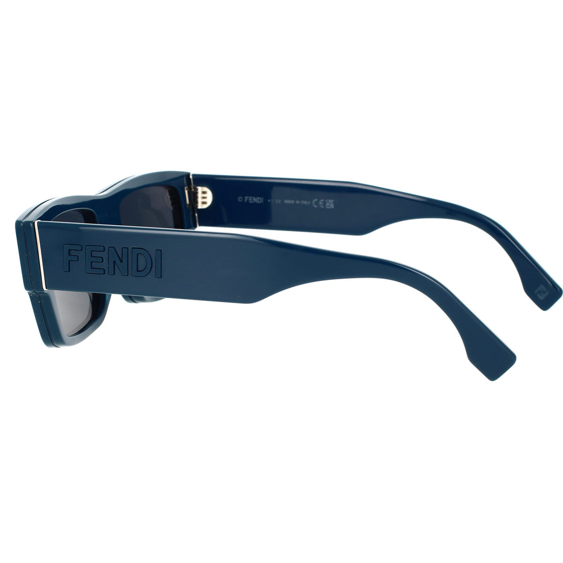 Fendi FE40118I 90V Rectangular Visor Sunglasses Blue Frame Grey Lenses