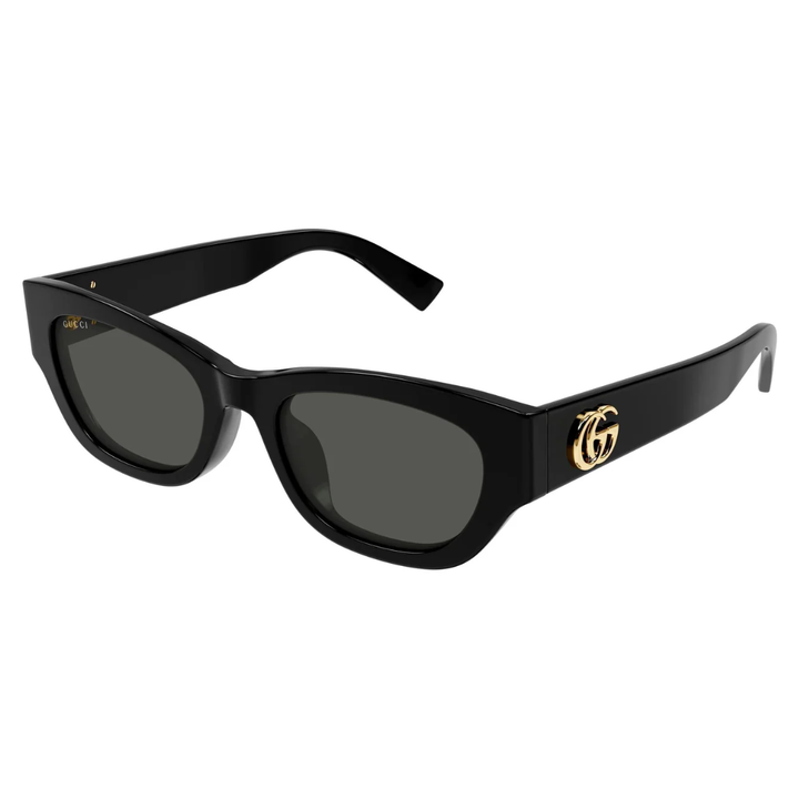 Gucci GG1954SA 001 Cat Eye Sunglasses Black Frame Grey Lenses