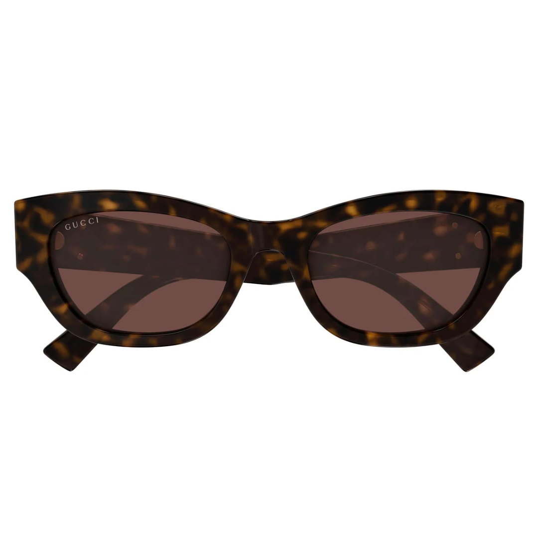 Gucci GG1954SA 002 Cat Eye Sunglasses Ivory Frame Brown Lenses