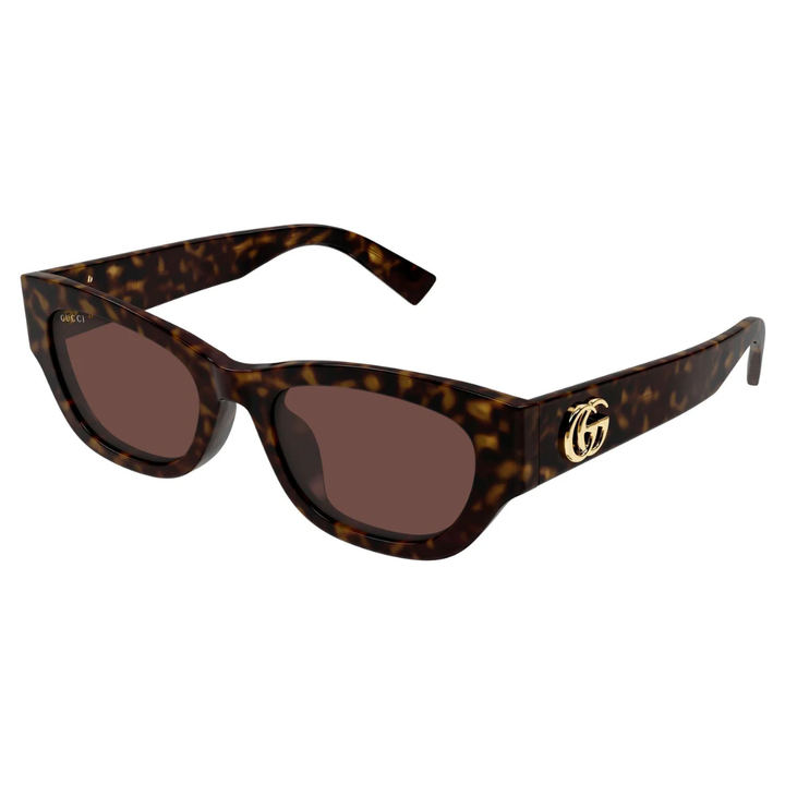 Gucci GG1954SA 002 Cat Eye Sunglasses Ivory Frame Brown Lenses