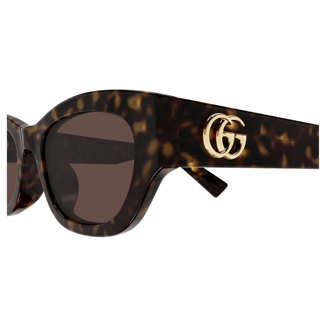Gucci GG1954SA 002 Cat Eye Sunglasses Ivory Frame Brown Lenses