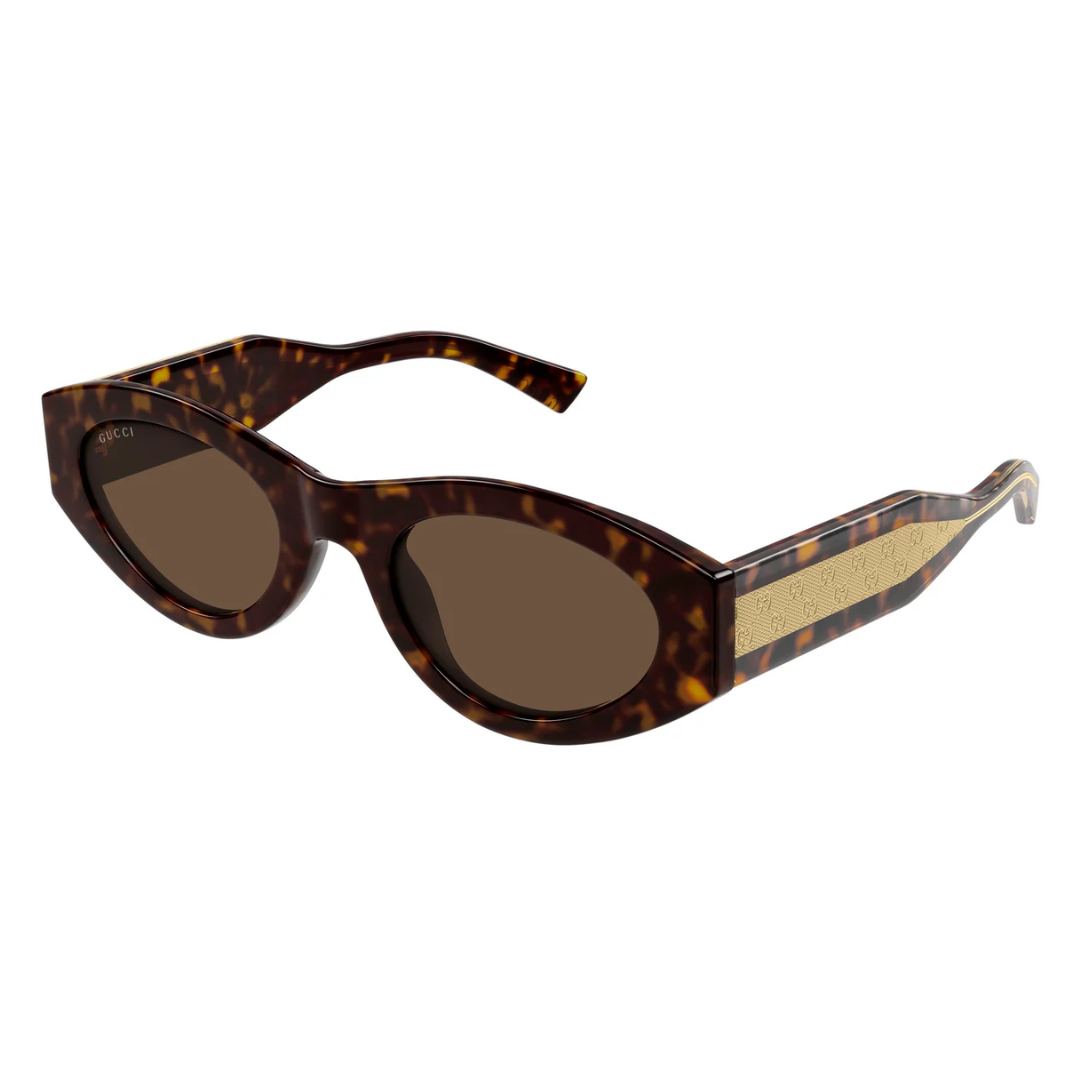 Gucci GG2065S 002 Women Oval Sunglasses Havana Tortoise Frame Brown Lenses 2