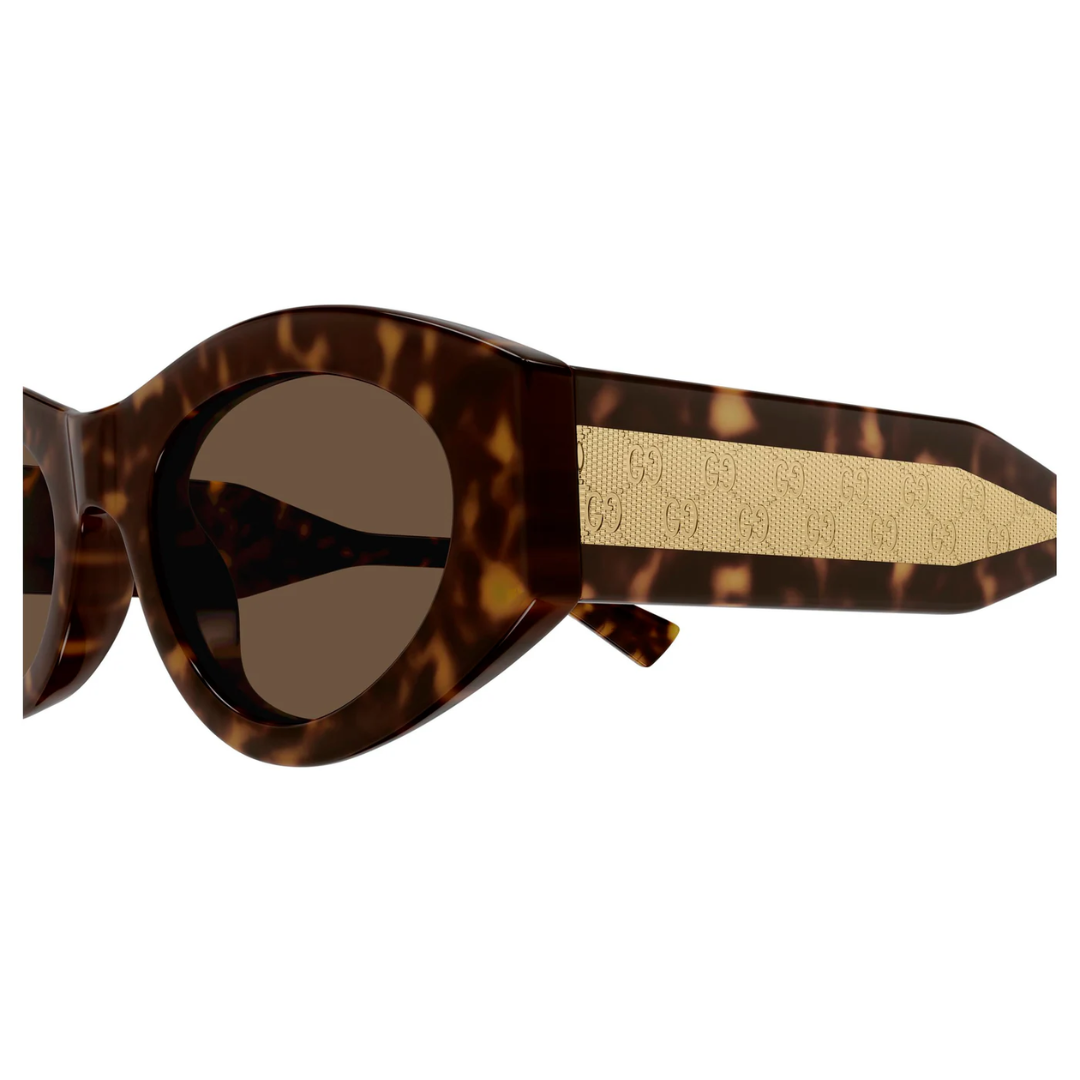 Gucci GG2065S 002 Women Oval Sunglasses Havana Tortoise Frame Brown Lenses 3
