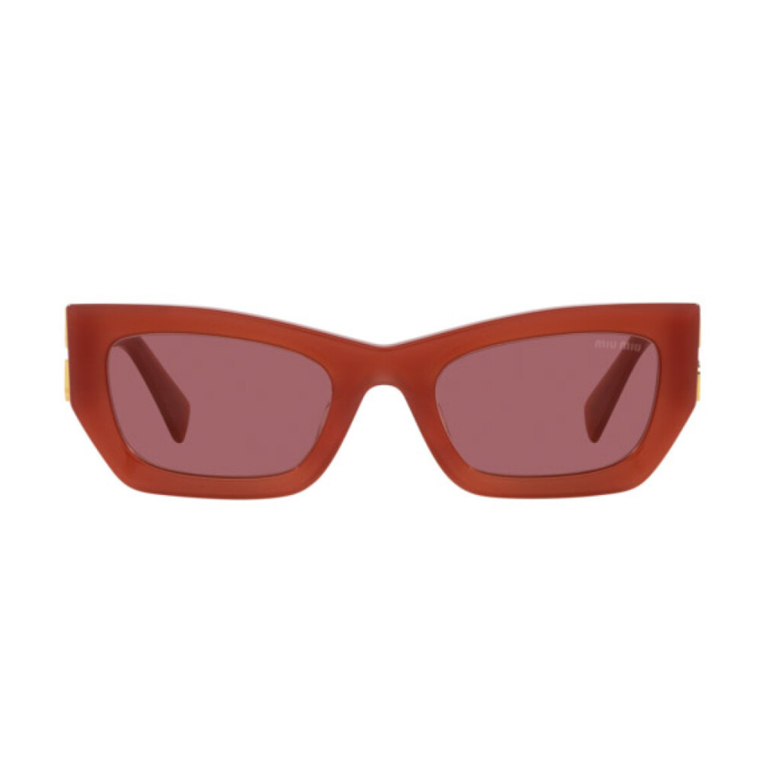 Miu Miu MU09WS 10M08S Women Rectangle Sunglasses Cognac Opal Acetate Frame Brown Gradient Lens