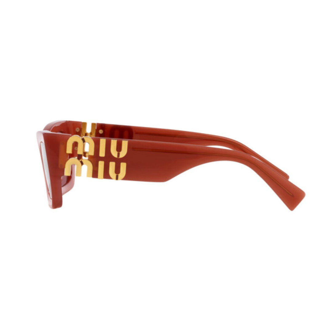 Miu Miu MU09WS 10M08S Women Rectangle Sunglasses Cognac Opal Acetate Frame Brown Gradient Lens