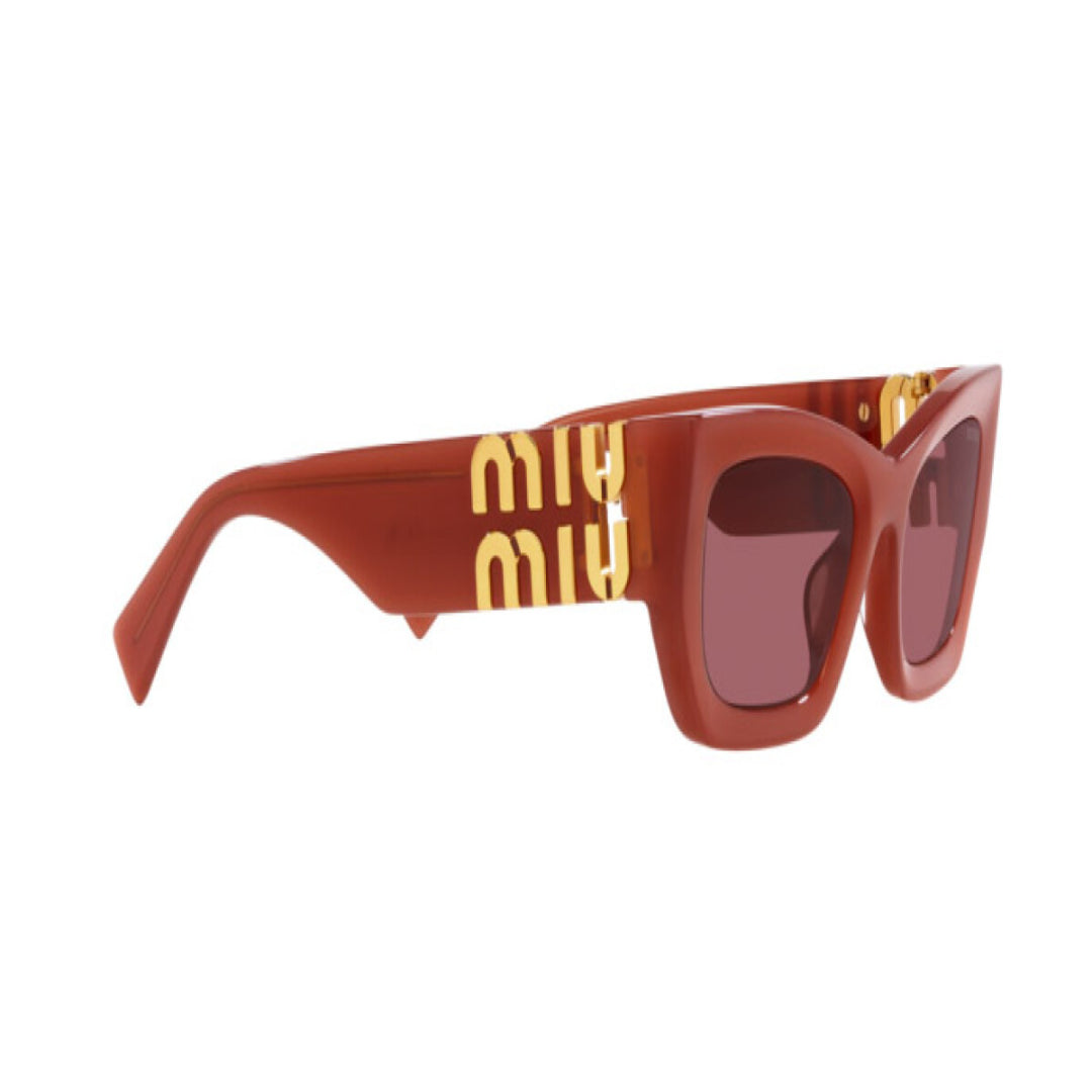 Miu Miu MU09WS 10M08S Women Rectangle Sunglasses Cognac Opal Acetate Frame Brown Gradient Lens
