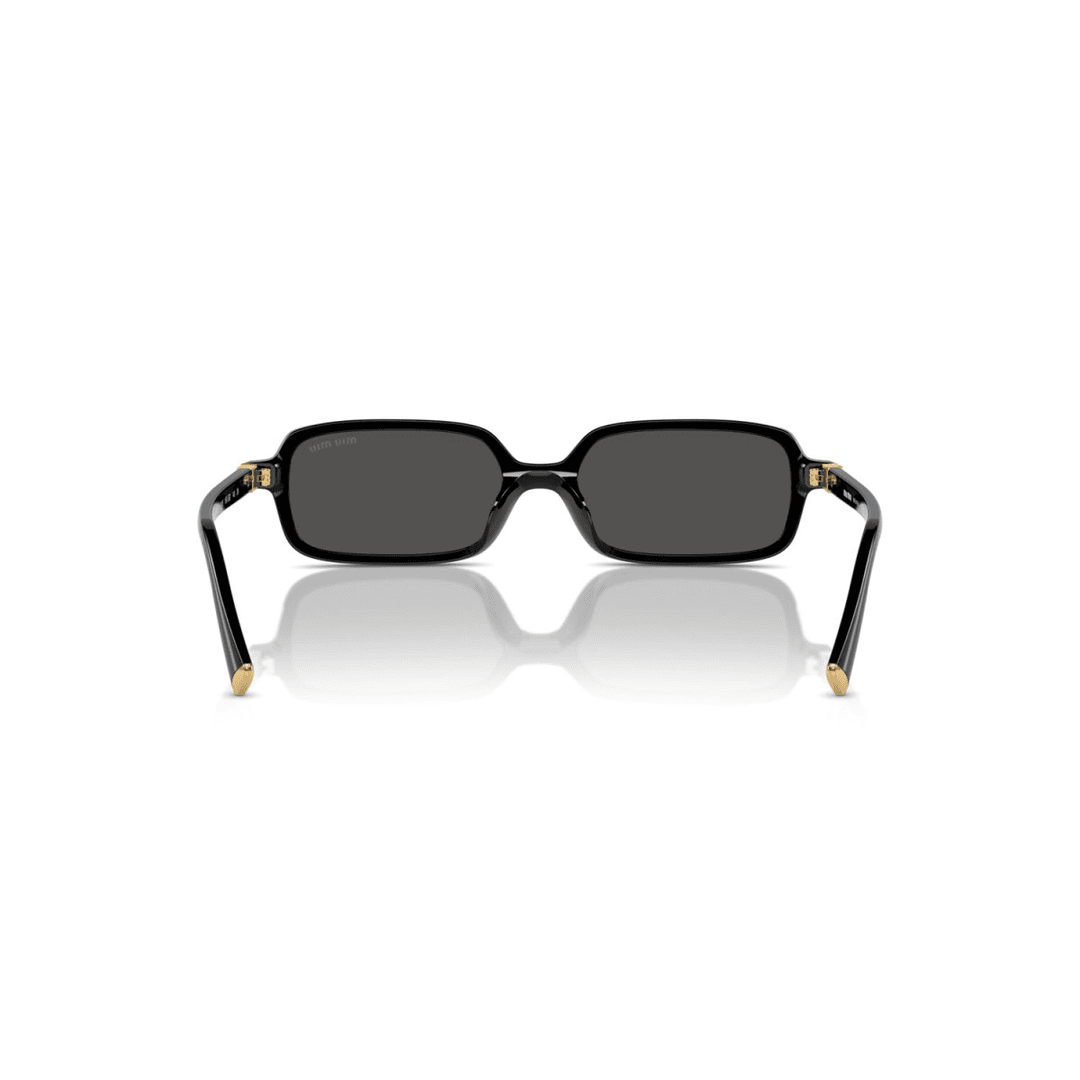 Miu Miu MU11ZS 16K5S0 Women Rectangle Sunglasses Black Acetate Frame Dark Grey Lens