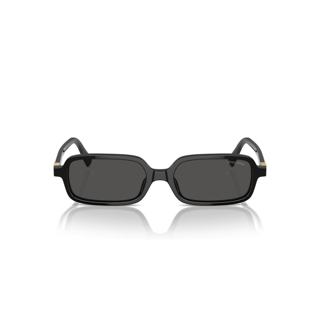 Miu Miu MU11ZS 16K5S0 Women Rectangle Sunglasses Black Acetate Frame Dark Grey Lens