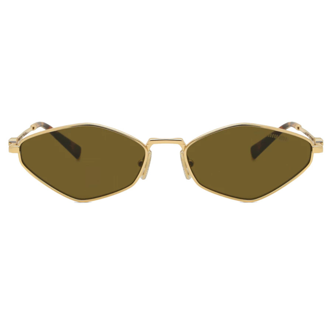 Miu Miu MU56ZS 5AK09Z Women Geometric Sunglasses Gold Metal Frame Pink Gradient Lens