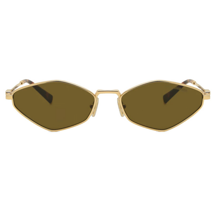 Miu Miu MU56ZS 5AK09Z Women Geometric Sunglasses Gold Metal Frame Pink Gradient Lens