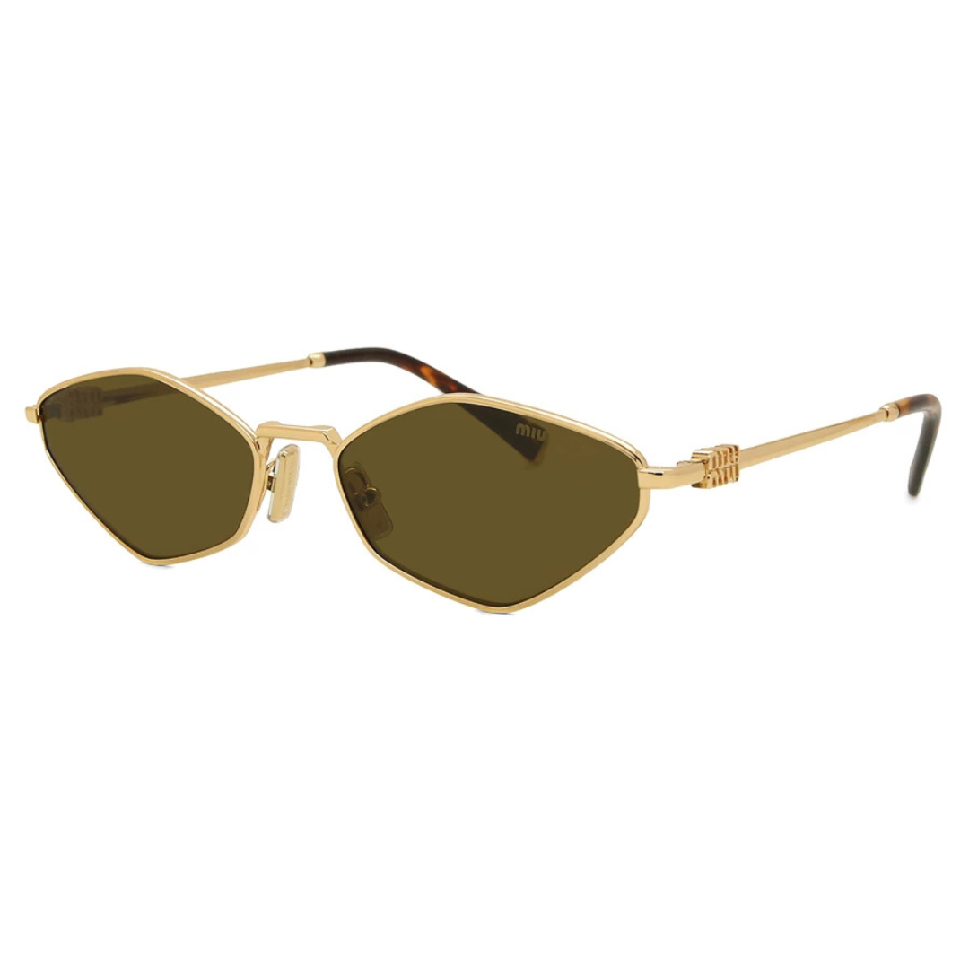Miu Miu MU56ZS 5AK09Z Women Geometric Sunglasses Gold Metal Frame Pink Gradient Lens
