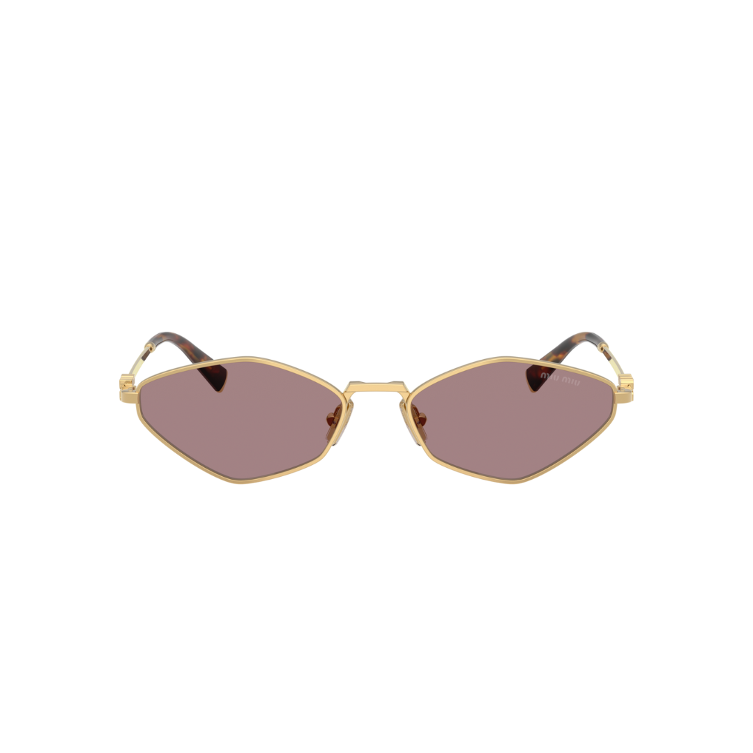 Miu Miu MU56ZS 5AK20I Women Geometric Sunglasses Gold Metal Frame Light Brown Gradient Lens