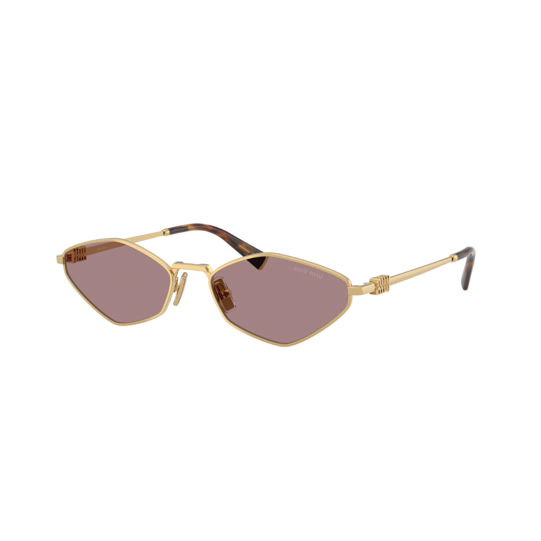 Miu Miu MU56ZS 5AK20I Women Geometric Sunglasses Gold Metal Frame Light Brown Gradient Lens
