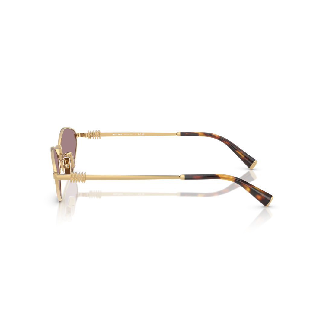 Miu Miu MU56ZS 5AK20I Women Geometric Sunglasses Gold Metal Frame Light Brown Gradient Lens