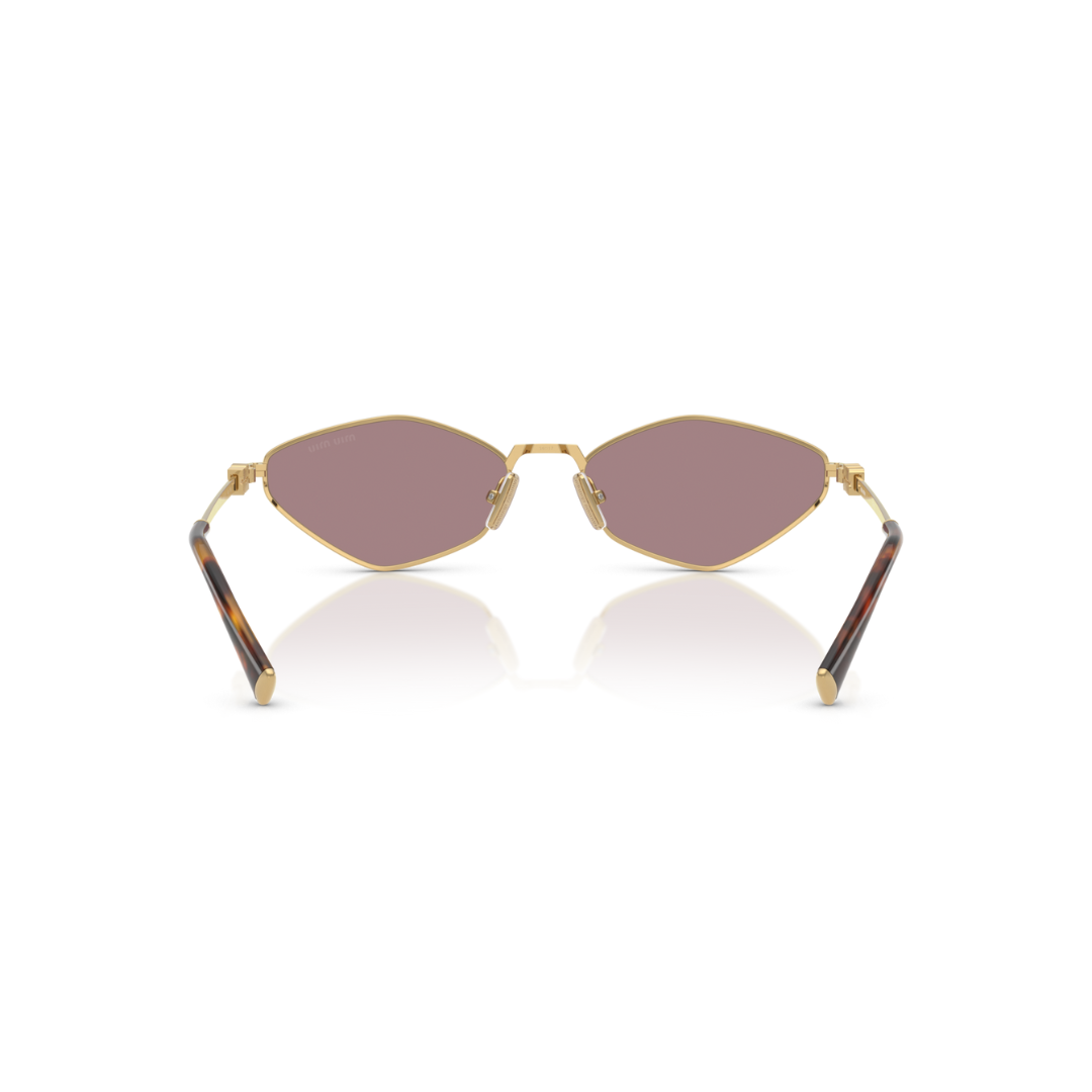 Miu Miu MU56ZS 5AK20I Women Geometric Sunglasses Gold Metal Frame Light Brown Gradient Lens